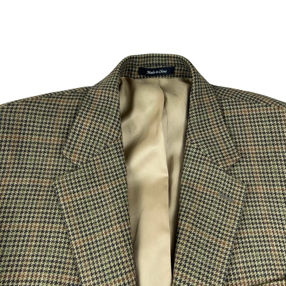 Lauren Ralph Lauren Lambswool Houndstooth Blazer 42L Sport Coat Jacket Preppy - Picture 7 of 16